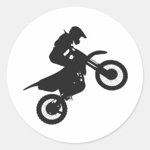 Motocross-Treiber - Wählen Sie die Hintergrundfar Runder Aufkleber