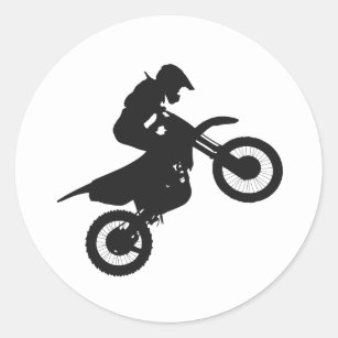 Motocross-Treiber - Wählen Sie die Hintergrundfarb Runder Aufkleber