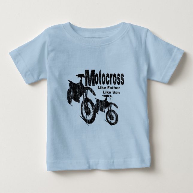 Motocross Vater/Sohn Baby T-shirt (Vorderseite)