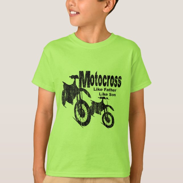 Motocross Vater/Sohn T-Shirt (Vorderseite)