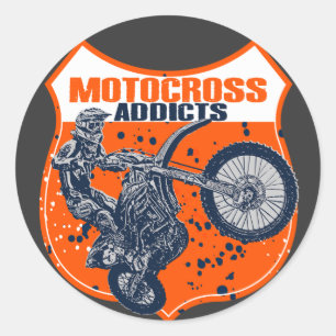 Motocross Wahnsinn Runder Aufkleber