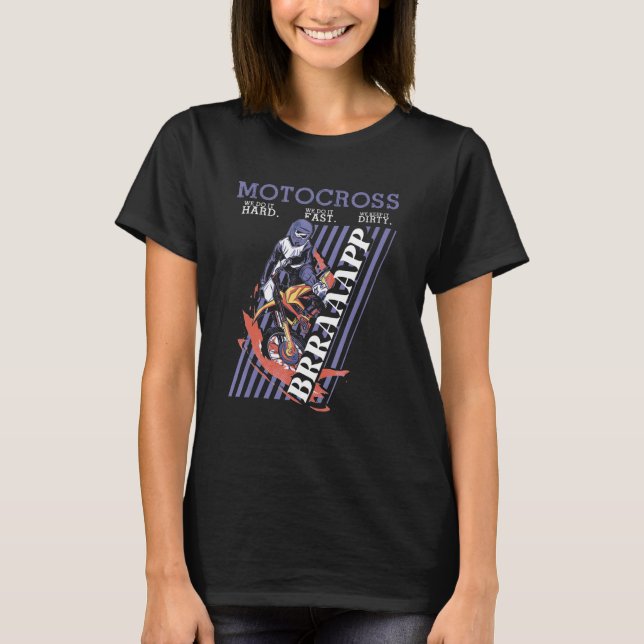 Motocross wir machen es hart, dreckig Motorrad T-Shirt (Vorderseite)