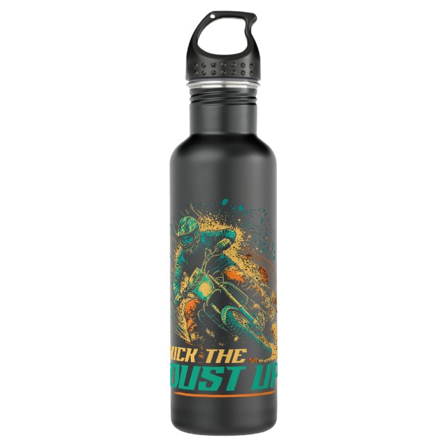 Motocross Zitat Kick Up Funny Dirt Bike R Edelstahlflasche (Vorderseite)