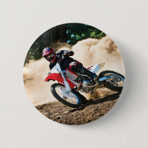 Motocrossfahrer-Wurfkissen Button