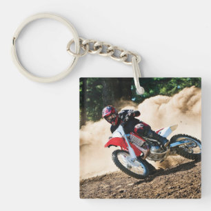 Motocrossfahrer-Wurfkissen Schlüsselanhänger