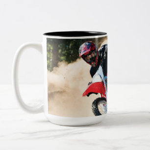 Motocrossfahrer-Wurfkissen Zweifarbige Tasse