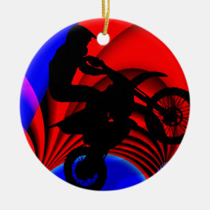 Motocrossing, das verworren geht keramik ornament