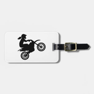 Motocroßmädchenfrau Gepäckanhänger