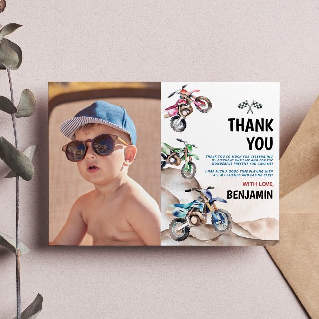 Motocycle Birthday Foto Danke Karte (Von Creator hochgeladen)