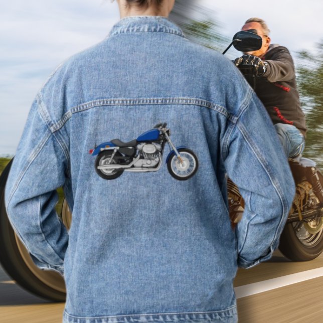 Motocyclette Blue Denim Jean Jacket (Créateur téléchargé)