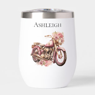 Motocyclette florale rose