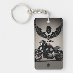 Motocyclette personnalisée avec graphique de crâne