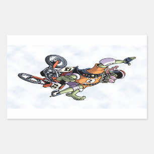 Motogross Rechteckiger Aufkleber