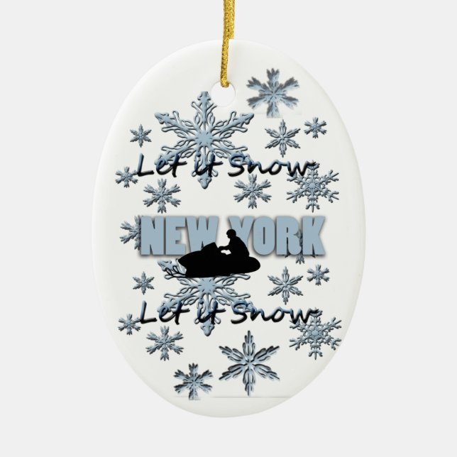 Motoneige neige New York Noël Ornement (Devant)