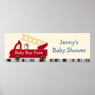 Motor 27 Feuerwehrwagen WelpenBaby-Duschbanner Zei Poster