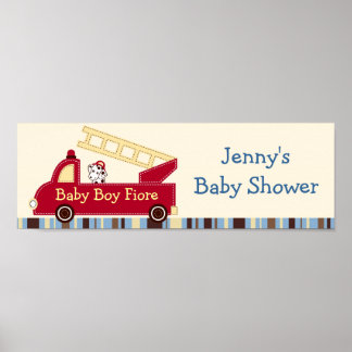 Motor 27 Feuerwehrwagen WelpenBaby-Duschbanner Zei Poster