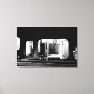 Motor aus Steam Reparatur von Le Mastrou BlackWhit Leinwanddruck