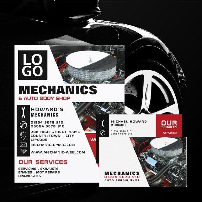 Motor, Auto- und Reparaturwerbewerbung Flyer (Von Creator hochgeladen)