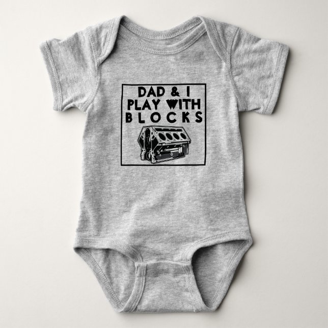 Motor-Block-T-Shirt mit Vater Baby Strampler (Vorderseite)