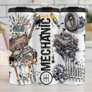 Motor-Collage-Design für Mechanikwerkzeuge Thermosbecher