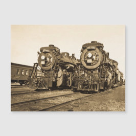 Motor der Zweibahn Vintage Lokomotiven Eisenbahn Magnetkarte