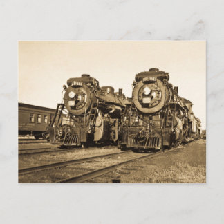 Motor der Zweibahn Vintage Lokomotiven Eisenbahn Postkarte