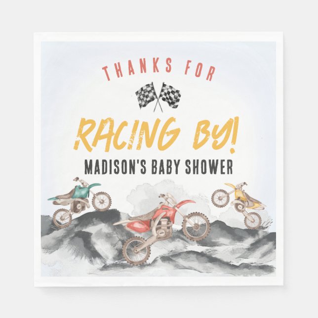 Motor Dirt Bike Baby Dusche Beutel Serviette (Vorderseite)
