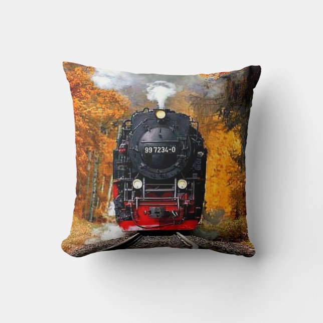Motor für den Vintagen Dampfzug Kissen (Vorderseite)