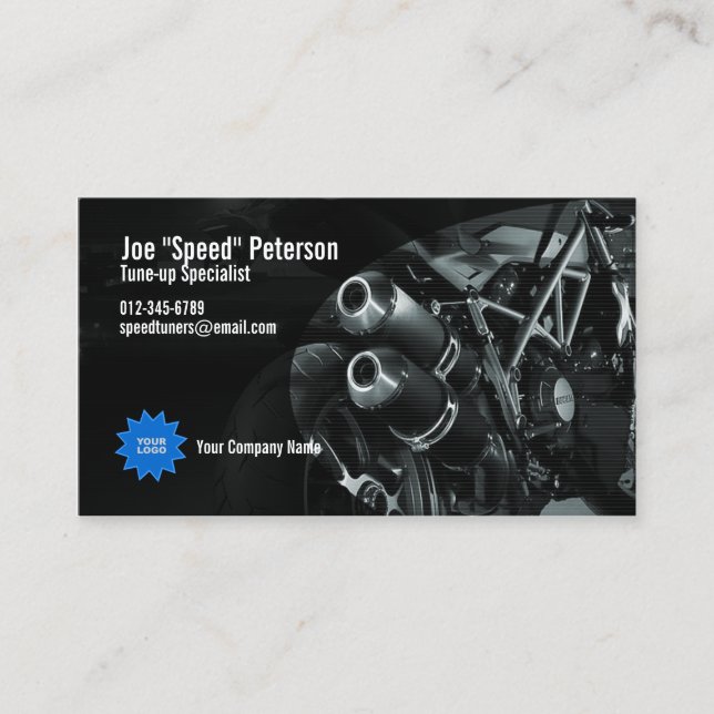 Motor Grau Motorrad 2 Service-Karte Visitenkarte (Vorderseite)