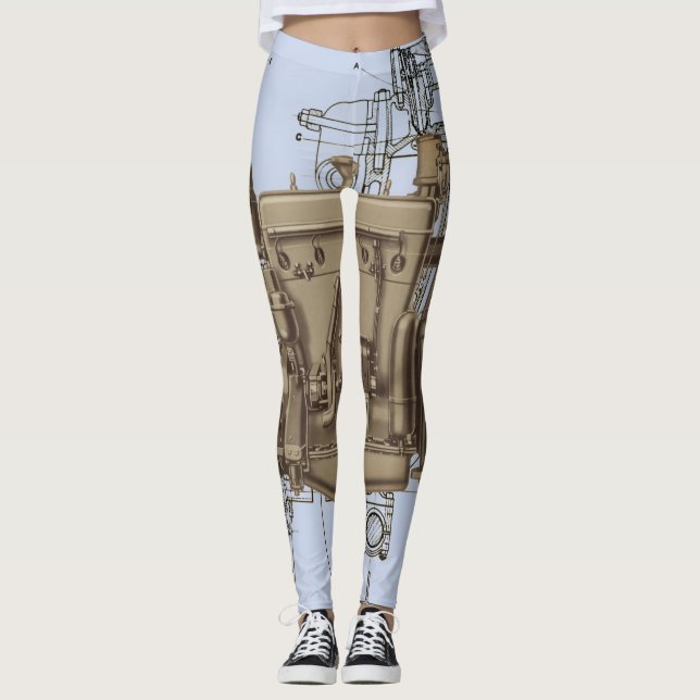 Motor MECHANISCH-ROBOTISCHER WISSENSCHAFTLICHER MO Leggings (Vorderseite)