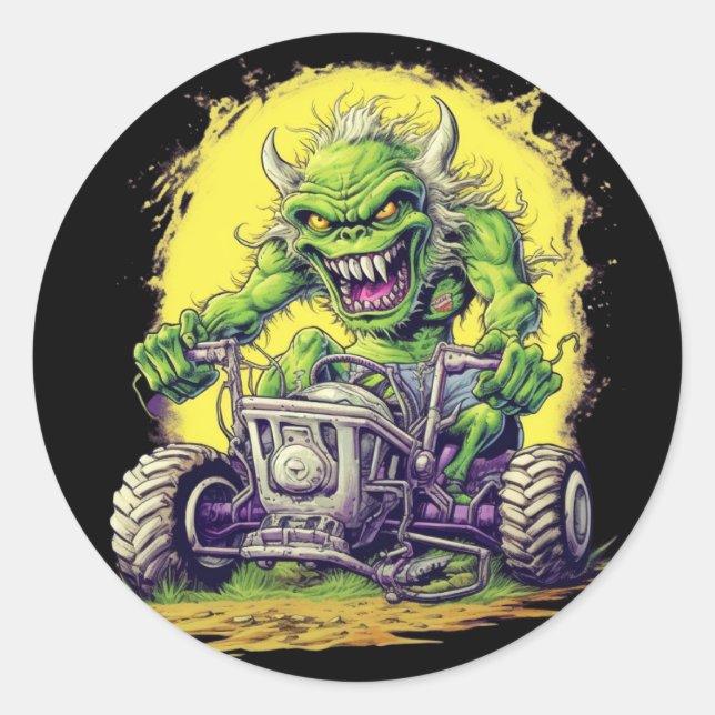 MOTOR MONSTER Round Sticker (Vorderseite)