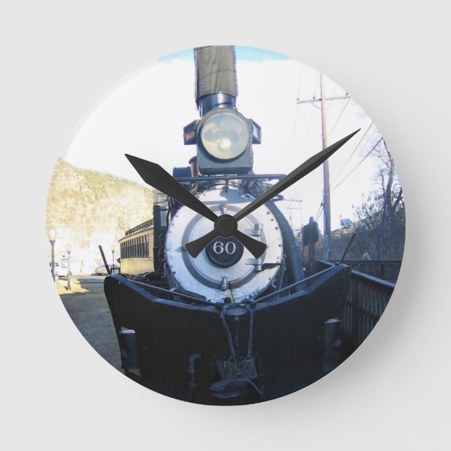 Motor Nr. 60, Idaho Springs, Colorado Runde Wanduhr (Vorderseite)