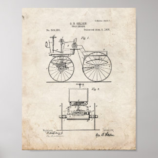 Motor-Patent für Straßen - Altes Aussehen Poster