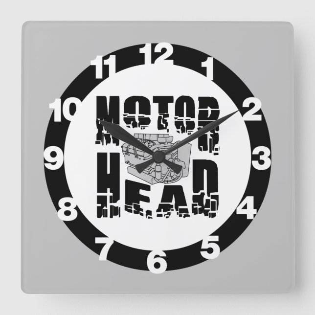 Motor Quadratische Wanduhr (Vorderseite)