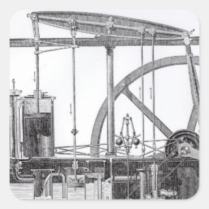 Motor Quadratischer Aufkleber