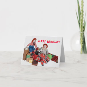 Motor Raggedy Ann Andy für Junge Feiertagskarte