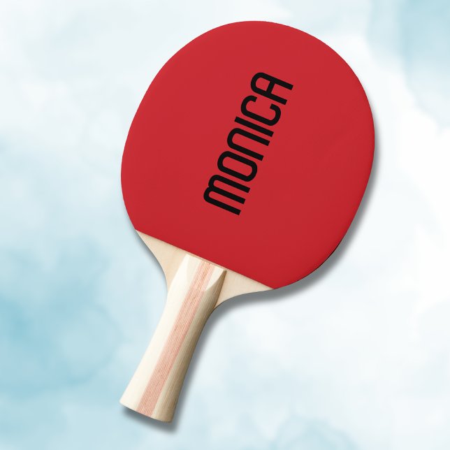 Motor Red Modern Name | Trendy Minimalistisch Tischtennis Schläger (Von Creator hochgeladen)