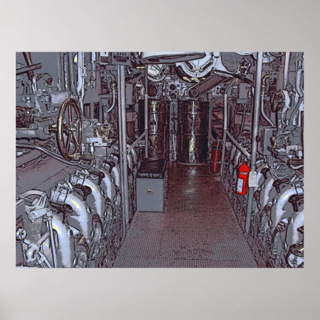 MOTOR ROOM USS BOWFIN SUBMARINE - HAWAII POSTER (Vorne)