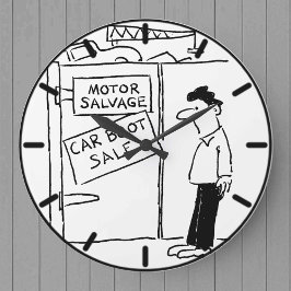 Motor Salvage Scrap Yard Große Wanduhr