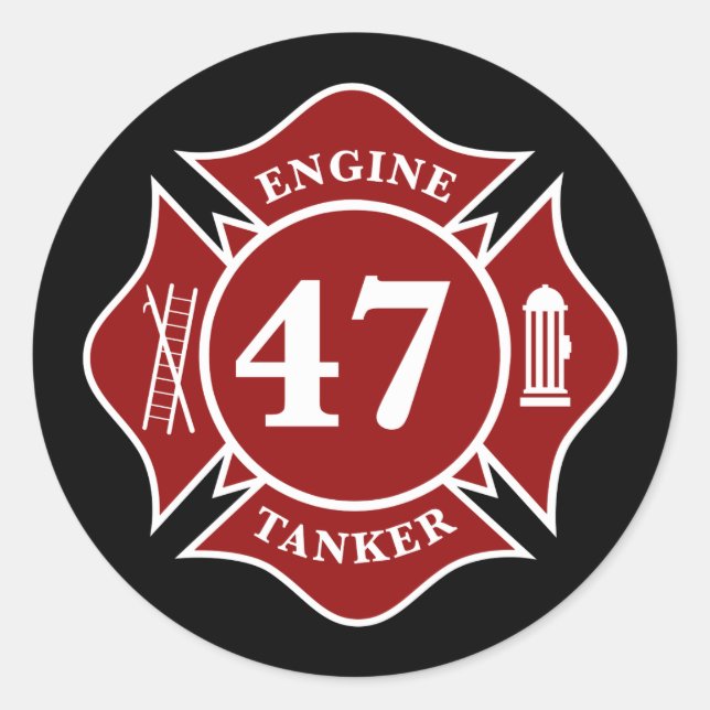 Motor/Tanker 47 Malteser Kreuzsticker Runder Aufkleber (Vorderseite)