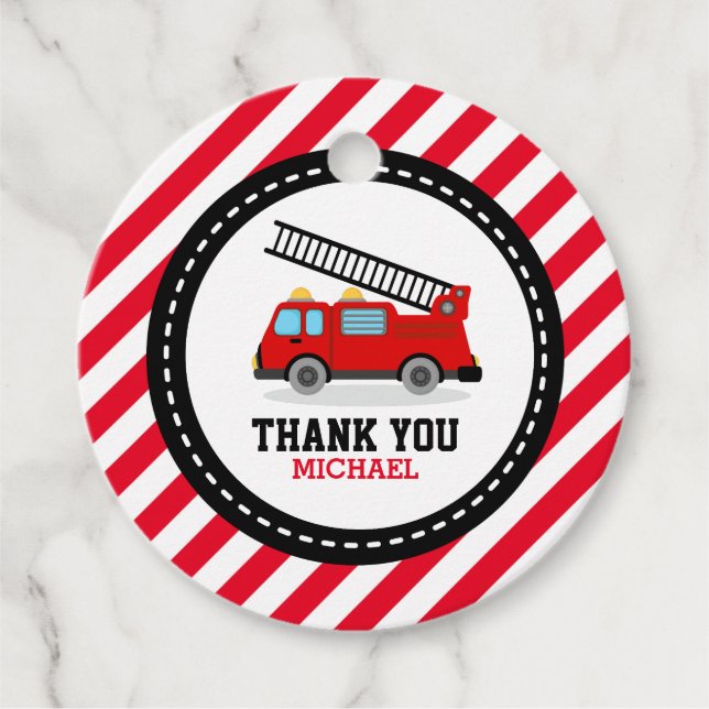 Motor Truck Geburtstagsdusche Geschenkanhänger (Vorderseite)