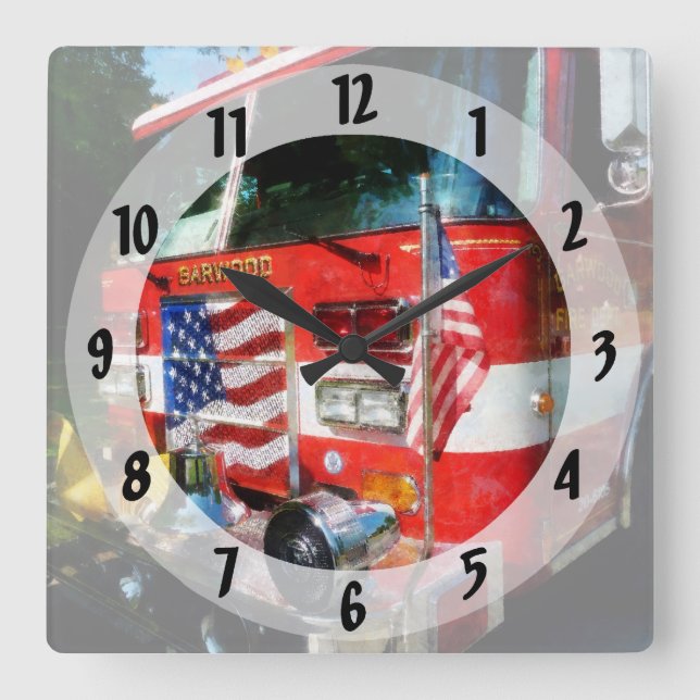 Motor vor dem Feuer Quadratische Wanduhr (Vorderseite)