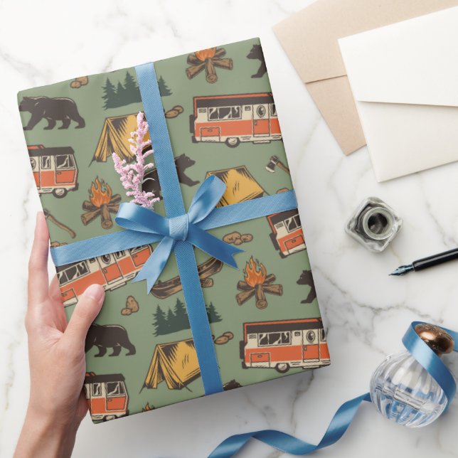 Motor Zuhause Camp Abenteuer Muster Geschenkpapier (Schenken)