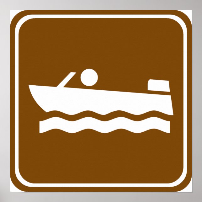 Motorboating Highway Sign Poster (Vorne)
