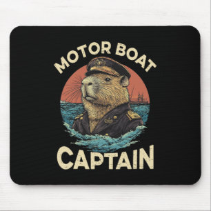 Motorboot Kapitän Funny Capybara Mariner Mousepad