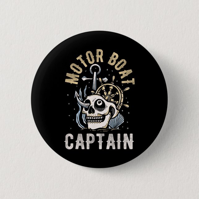 Motorboot Kapitän Funny Pontoon Boot Motor Bootmot Button (Vorderseite)
