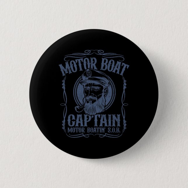 Motorboot Kapitän Funny Pontoon Boot Motor Bootmot Button (Vorderseite)
