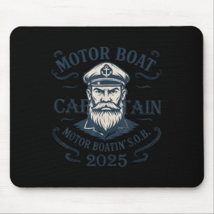 Motorboot Kapitän Funny Pontoon Boot Motor Bootmot Mousepad