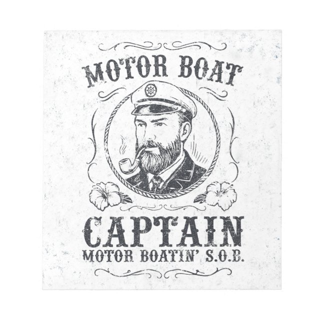 Motorboot Kapitän Lustig Pontoon Bootfahren Notizblock (Vorderseite)