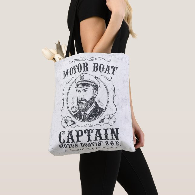 Motorboot Kapitän Lustig Pontoon Bootfahren Tasche (Von Nahem)